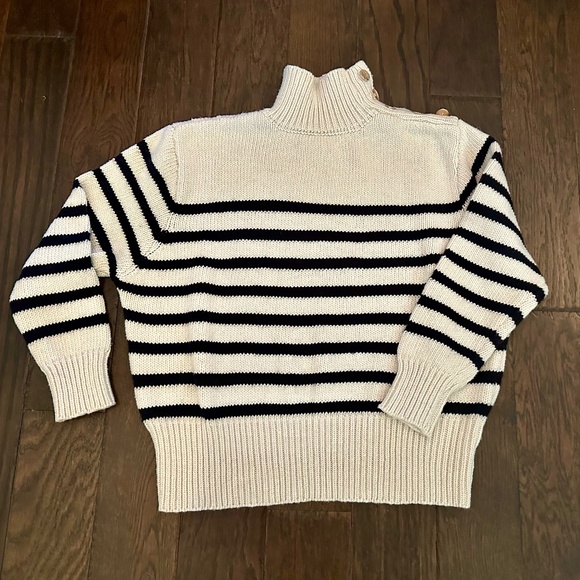 Goodnight Macaroon Sweaters - Goodnight Macaroon Stripe Mock Neck Sweater - Size M EUC